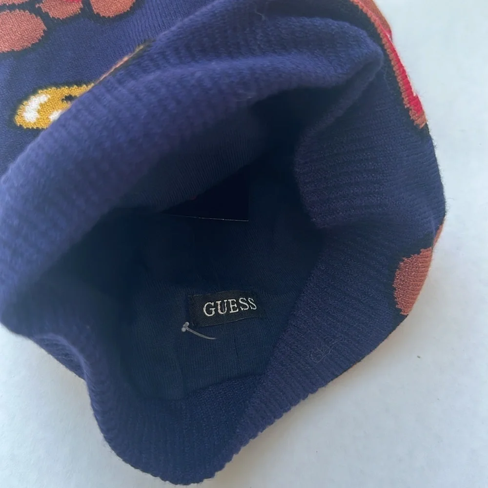 Guess Navy Scarf with Bear and Honey Design - Picture 3 of 3